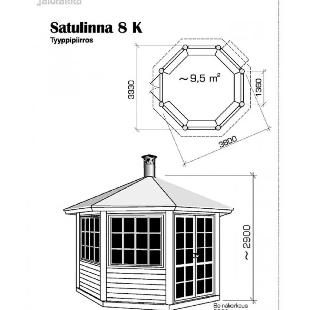 Best Huvimaja Satulinna 8-kulmainen (9,5m²) Huvimajat