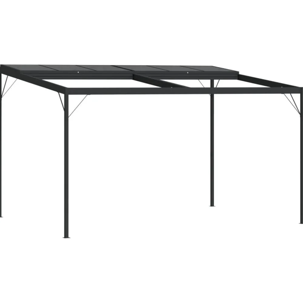 Huvimaja katolla 4x3x2,5 m alumiini ja teräs antrasiitti Paviljongit|Paviljongit