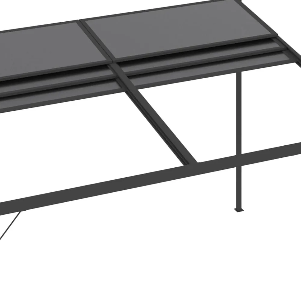 Huvimaja katolla 4x3x2,5 m alumiini ja teräs antrasiitti Paviljongit|Paviljongit