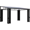 Huvimaja verhoilla 405x294x244 cm antrasiitti*FinePRICE Discount