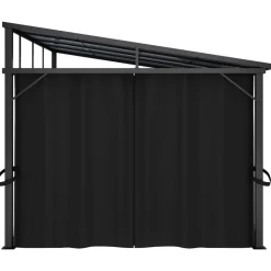 Huvimaja verhoilla 405x294x244 cm antrasiitti*FinePRICE Discount