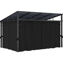 Huvimaja verhoilla 405x294x244 cm antrasiitti*FinePRICE Discount