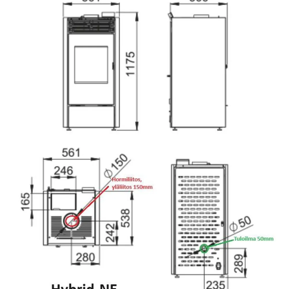 Hybriditakka HYBRID-Ne 10kW, musta*Bronpi Sale