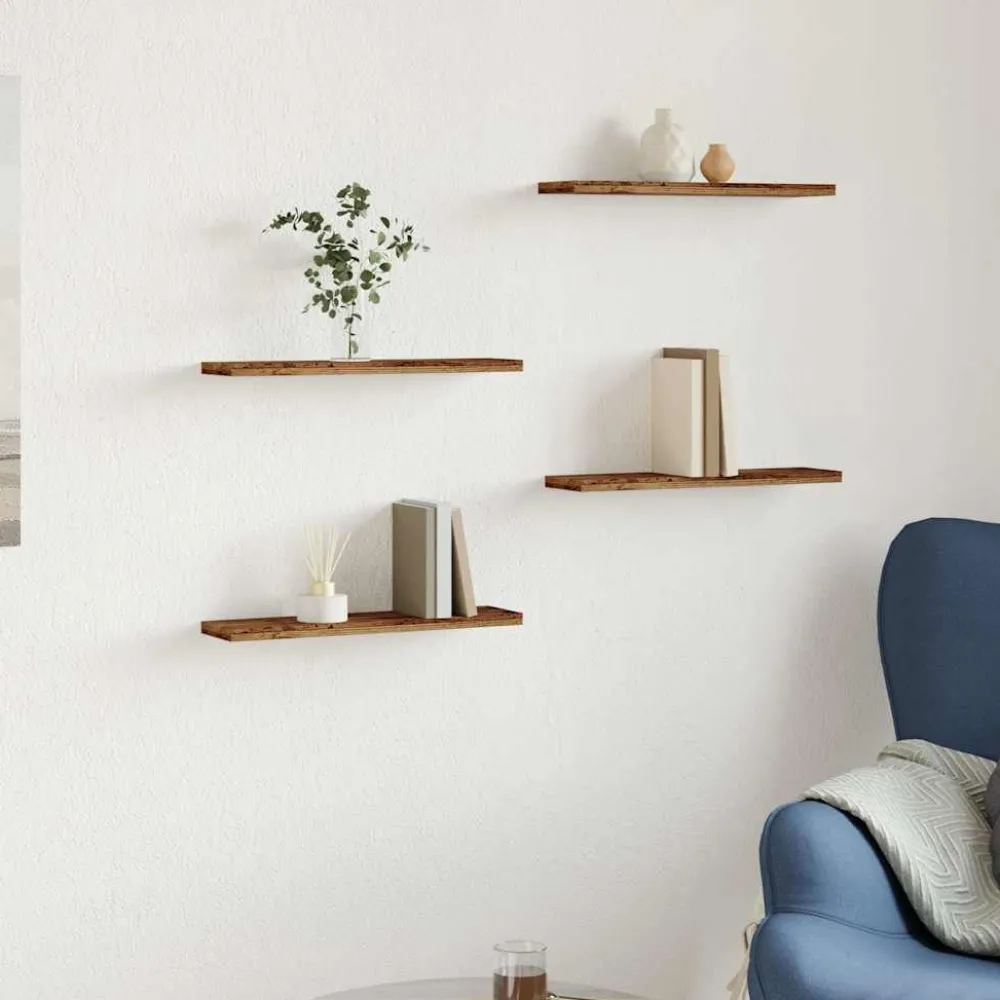 Hyllytasot 4 kpl, lastulevy, eri värejä ja kokoja (16495)*FinePRICE Outlet