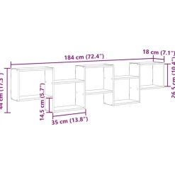 Sale Hylly Wall Cube 5 lokeroa Sonoma Oak Engineered Wood (59997) Hyllyt
