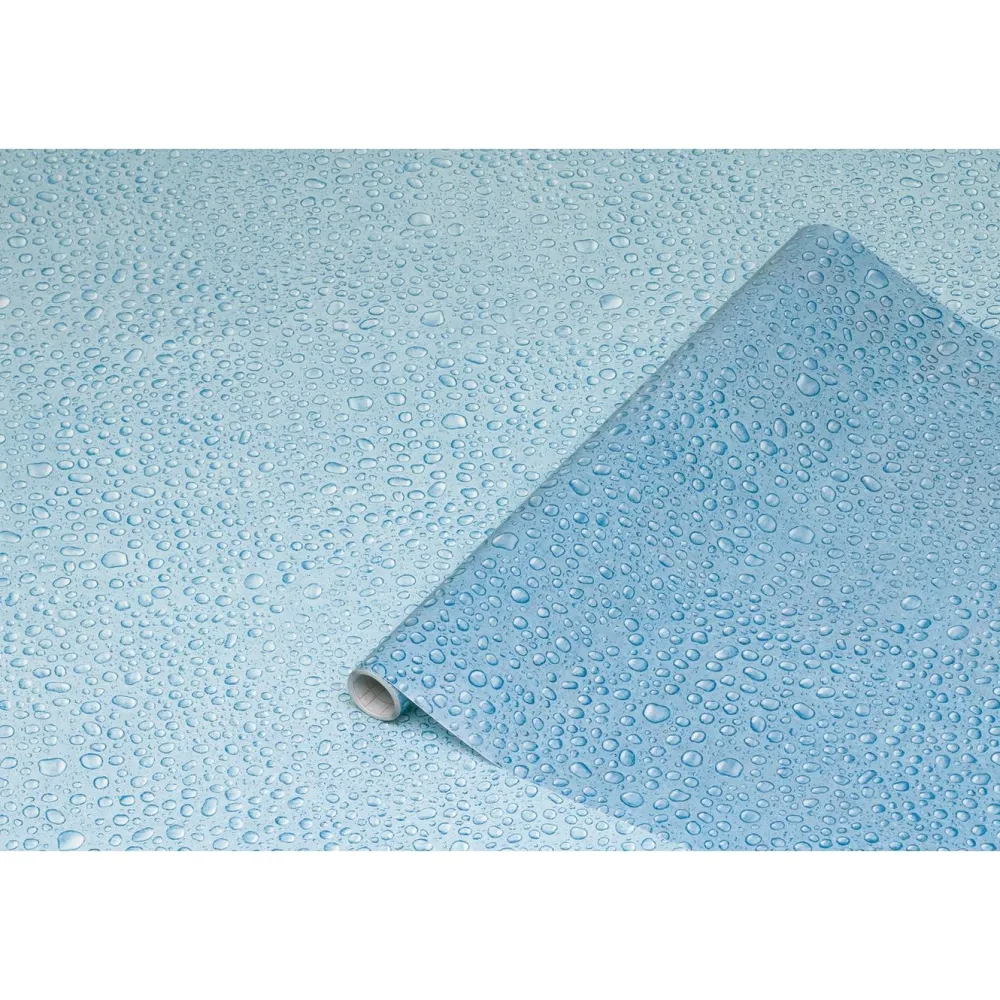Ikkunakalvo 346-0246, 0.45x2m, läpikuultavat pisarat, pilkullinen, vaaleansininen*D-C-Fix Discount