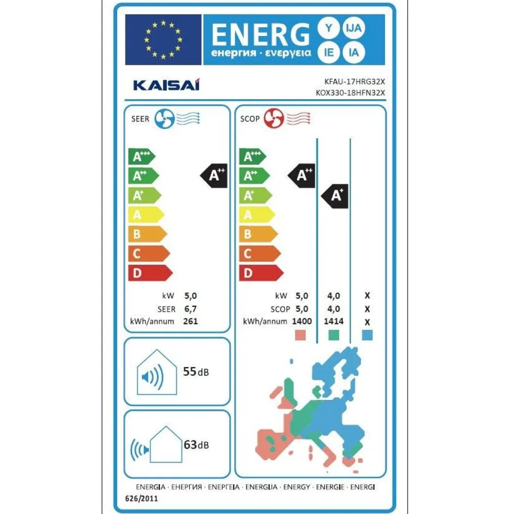 Clearance Ilmalämpöpumppu lattiamalli KFAU-17HRG32X/KOX330-18HFN32X, 5kW Ilmalämpöpumput