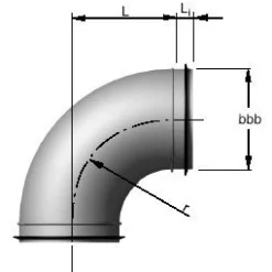Sale Ilmanvaihtokanavan käyrä 90° / 125 mm Ilmastointiputket Ja Osat