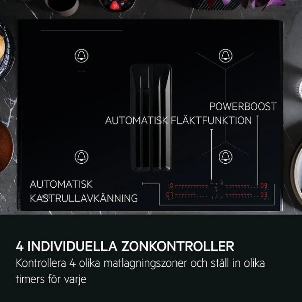 Outlet Induktioliesitaso liesituulettimella GCH74B01CB, 70cm, musta Keittotasot Liesituulettimella