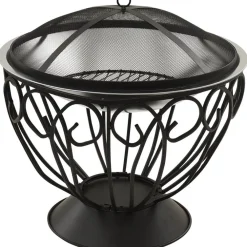 New 2-in-1 tulimalja/grilli ja hiilihanko 59x59x60 cm teräs Pihagrillit