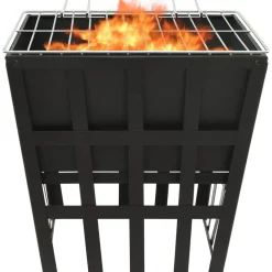 Sale 2-in-1 tulimalja/grilli 34x34x48 cm teräs Pihagrillit