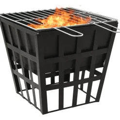 Sale 2-in-1 tulimalja/grilli 34x34x48 cm teräs Pihagrillit