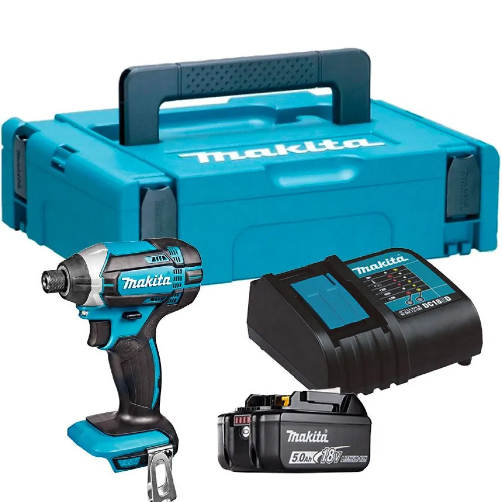 New Iskevä akkuruuvinväännin LXT DTD152 165Nm 18V 5,0 Ah akulla + Makpac 1 Ruuvinvääntimet