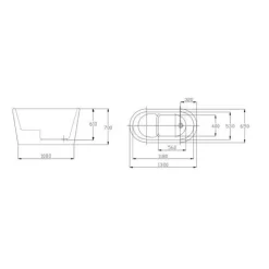 Istuma-amme Ideal 1300 mm valkoinen*Bathlife Discount