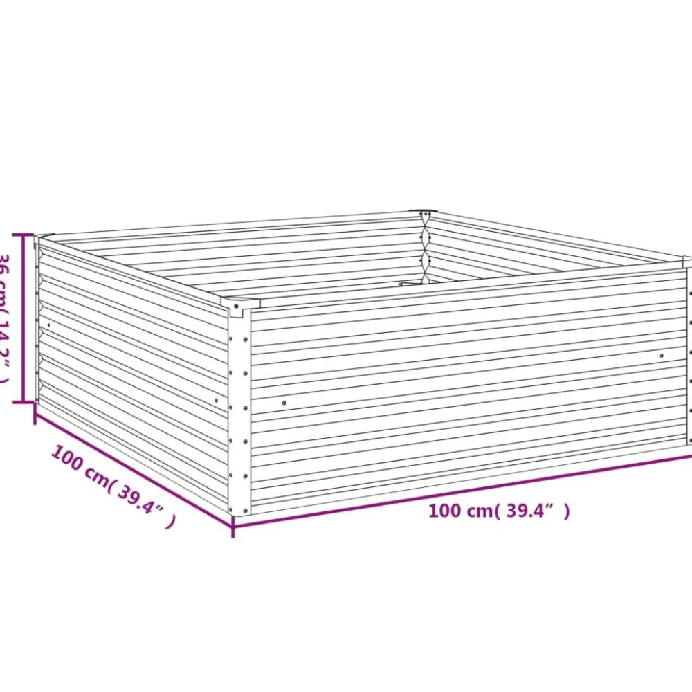Sale Istutuslaatikko 100x100x36 cm corten-teräs Istutuslaatikot|Puutarhatarvikkeet