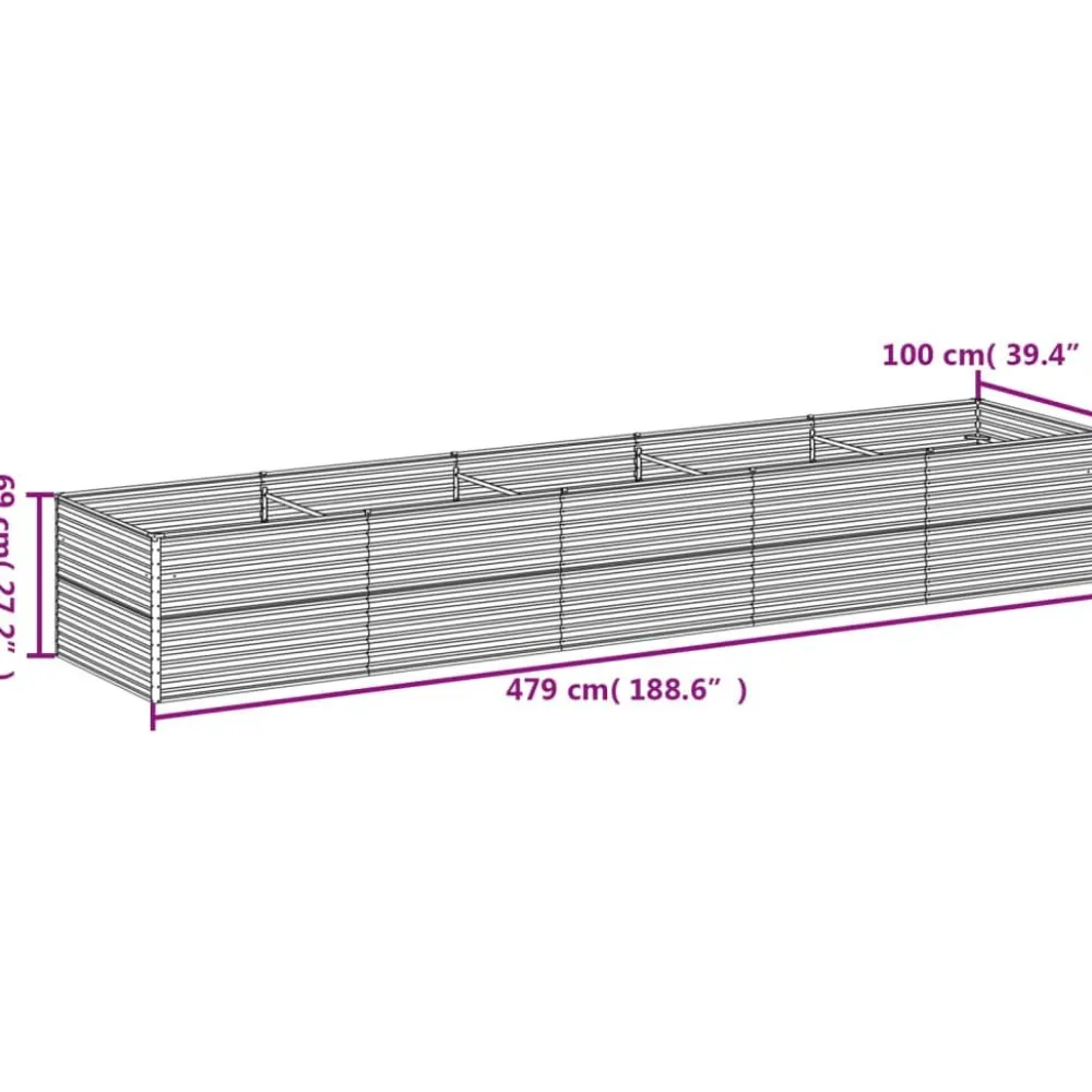 Istutuslaatikko 482x50x69 cm corten-teräs*FinePRICE Best