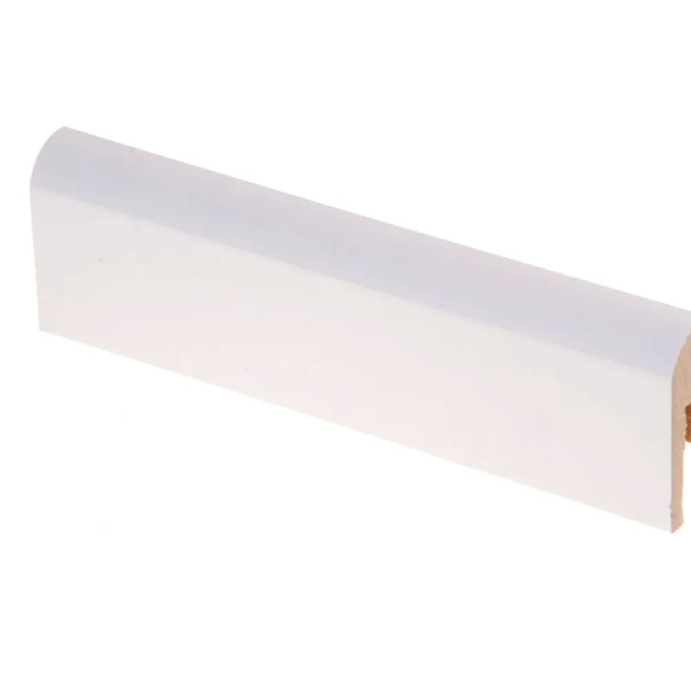 Jalkalista R10 Pyörre 12x42x2750mm MDF valkoinen*Maler
