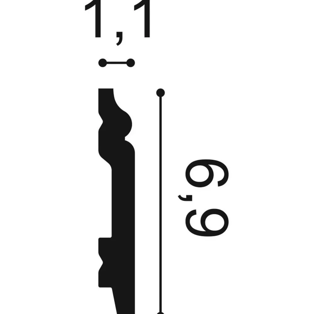 Online Jalkalista SX165 11x69x2000 mm polystyreeni valkoinen Jalkalistat