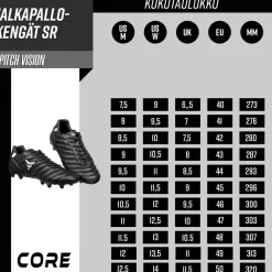 Sale Jalkapallokengät SR Pitch Vision, musta, eri kokoja Urheilukengät