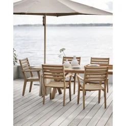 Jatkettava ruokapöytä terassille Brutus, 200/265x100cmcm, tiikki*Brafab Online