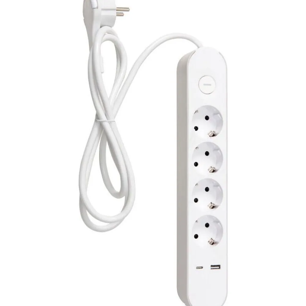 Online Jatkojohto Trend, 4-osainen + USB-A + USB-C, 1.4m Jatkojohdot