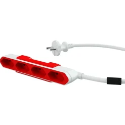 Outlet Jatkojohto PowerBar 15m 4-osainen punainen/valkoinen Jatkojohdot