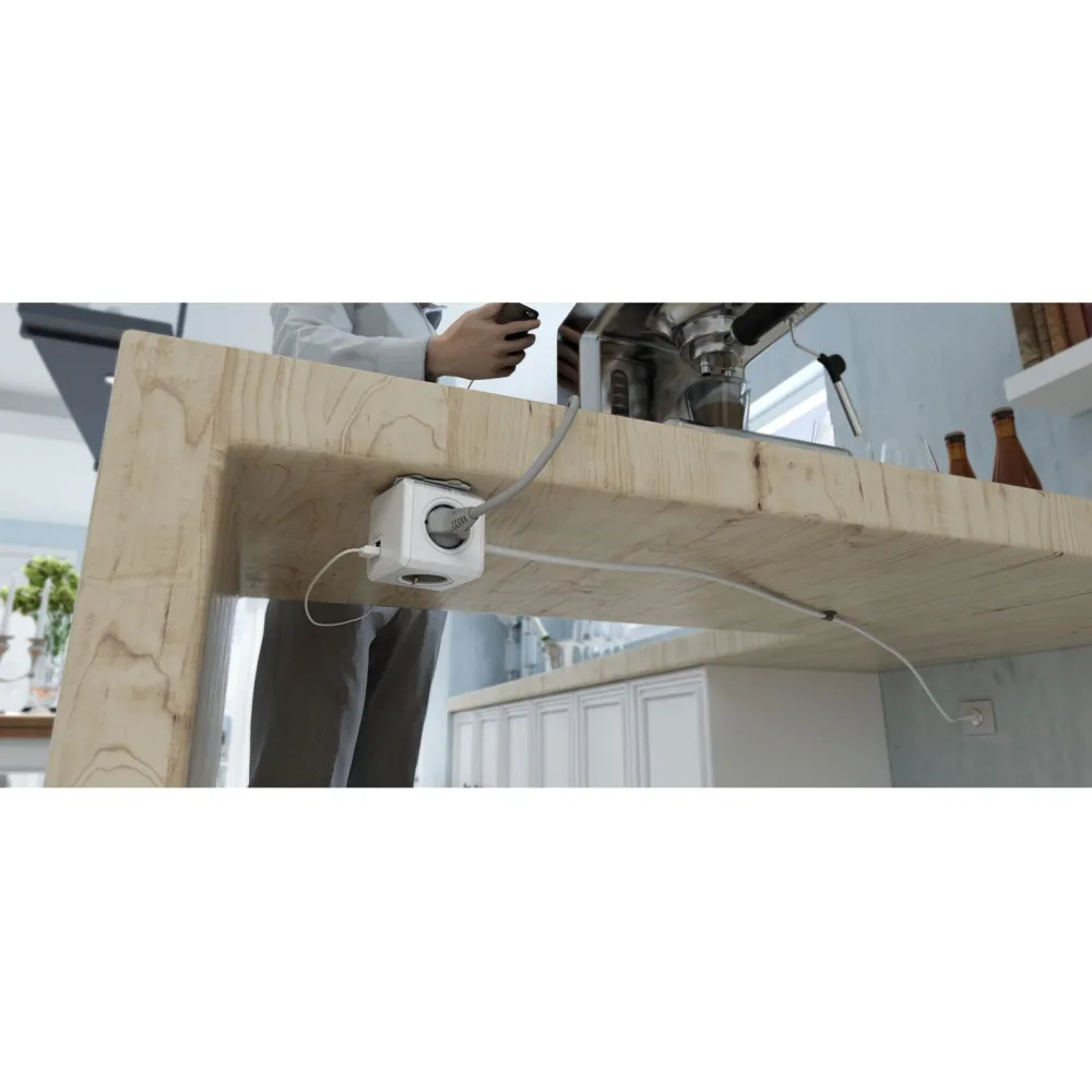 Outlet Jatkojohto PowerCube Extended USB 1,5 m 4-osainen + 2 x USB-A vihreä/valkoinen Jatkojohdot