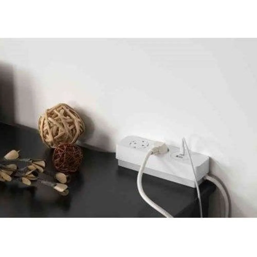 Jatkojohto 2+1+1 Kombi 2m 2-osainen + 1xUSB-A + 1xUSB-C valkoinen/harmaa*Gelia Best