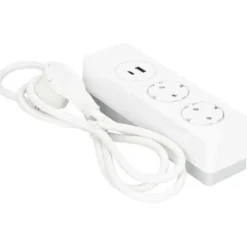 Jatkojohto 2+1+1 Kombi 2m 2-osainen + 1xUSB-A + 1xUSB-C valkoinen/harmaa*Gelia Best