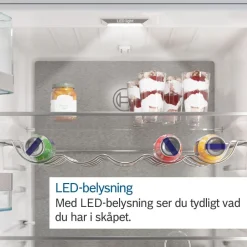 Jääkaappi ja pakastin KSV33VLEP GSN33VLEP Serie 4, 137cm, 324/225 l, teräs*Bosch Outlet