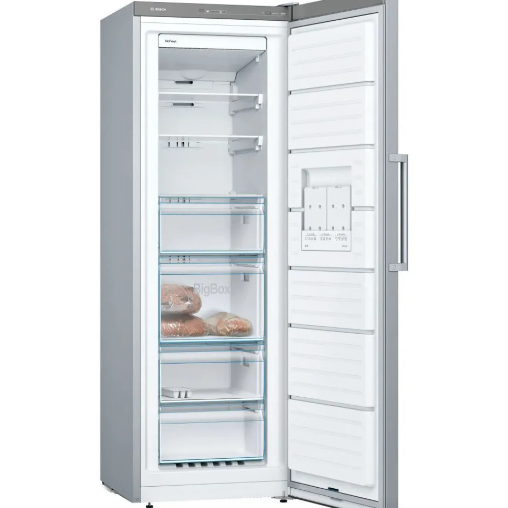 Jääkaappi ja pakastin KSV33VLEP GSN33VLEP Serie 4, 137cm, 324/225 l, teräs*Bosch Outlet