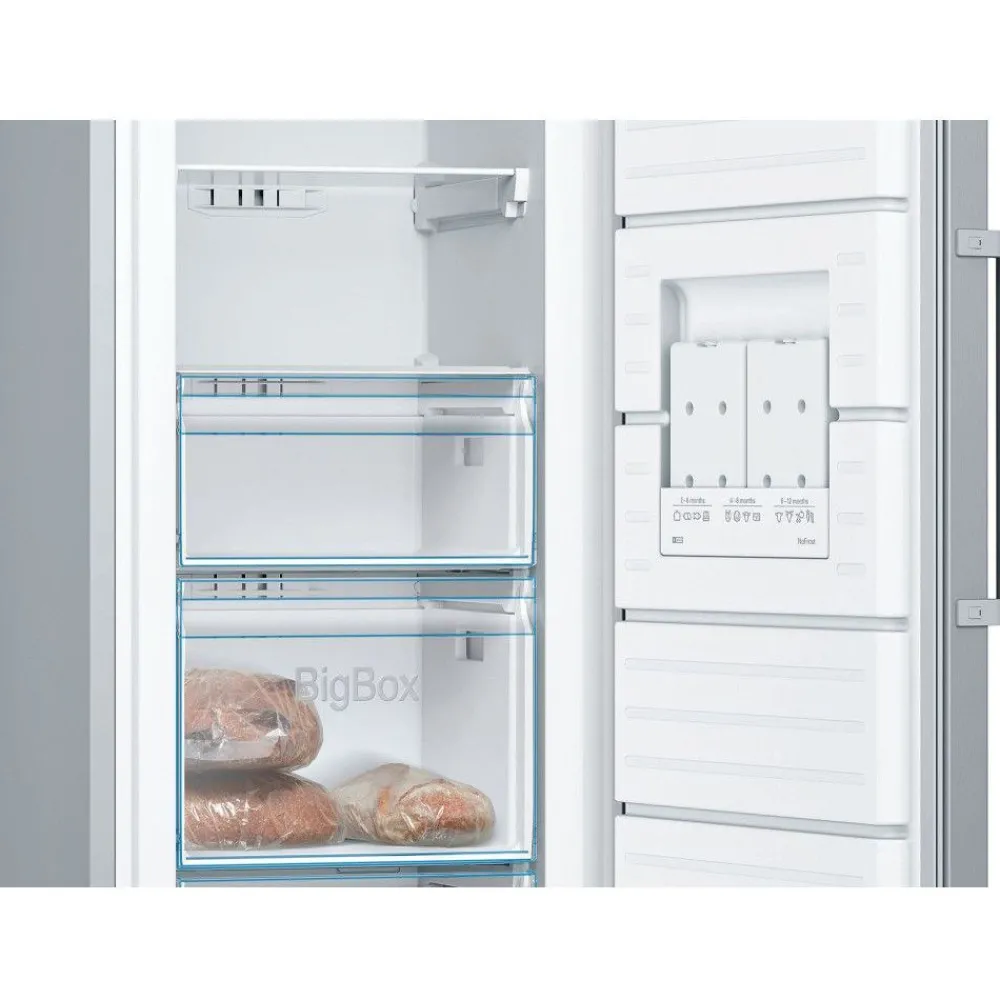 Jääkaappi ja pakastin KSV33VLEP GSN33VLEP Serie 4, 137cm, 324/225 l, teräs*Bosch Outlet