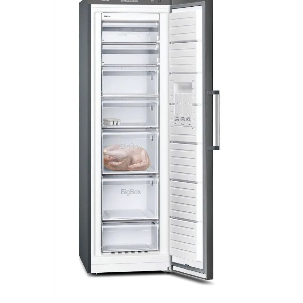 Jääkaappi ja pakastin KS36VVXDP GS36NVXEV iQ300, 120cm, 346/242 l, musta teräs*Siemens