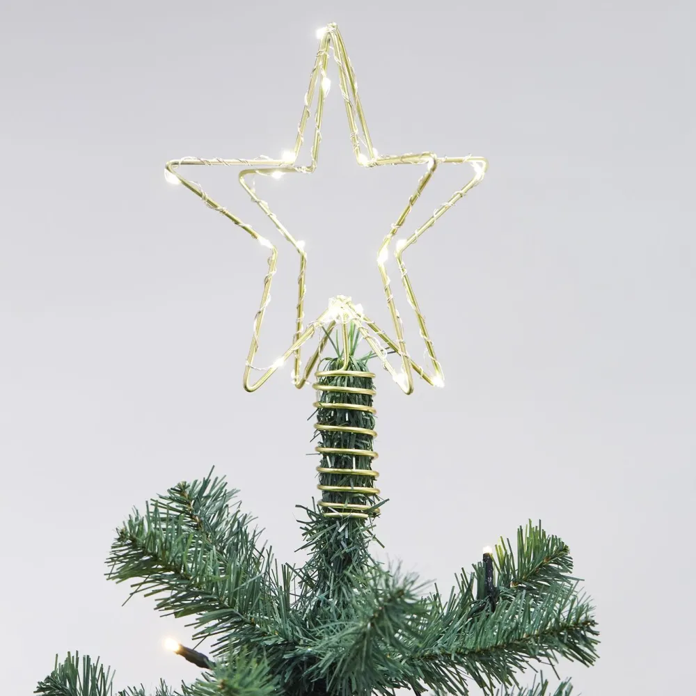 Sale Joulukuusen latvatähti 3D LED-valolla ja liiittimellä 25x19x19cm Joulukoristeet