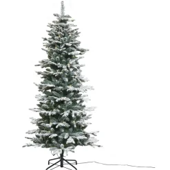 Online Joulukuusi , kapea PE/PVC, lumella ja valoilla, luokka A, 180x86cm Joulukoristeet
