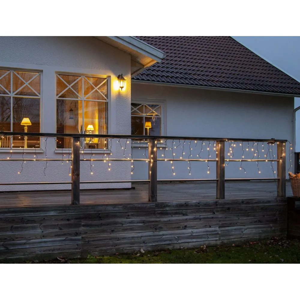 Discount Jääpuikkovalosarja Serie LED Crispy Ice White 480 valoa 11900x550mm Jouluvalot Ja Koristevalot