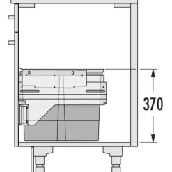 Jätevaunu CARGO 50cm 2x13 + 1x17 l*Savo Clearance