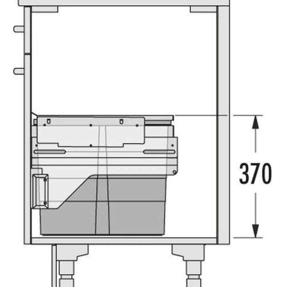 Jätevaunu CARGO 50cm 2x13 + 1x17 l*Savo Clearance