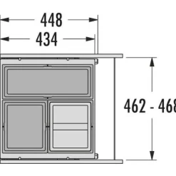 Jätevaunu CARGO 50cm 2x13 + 1x17 l*Savo Clearance