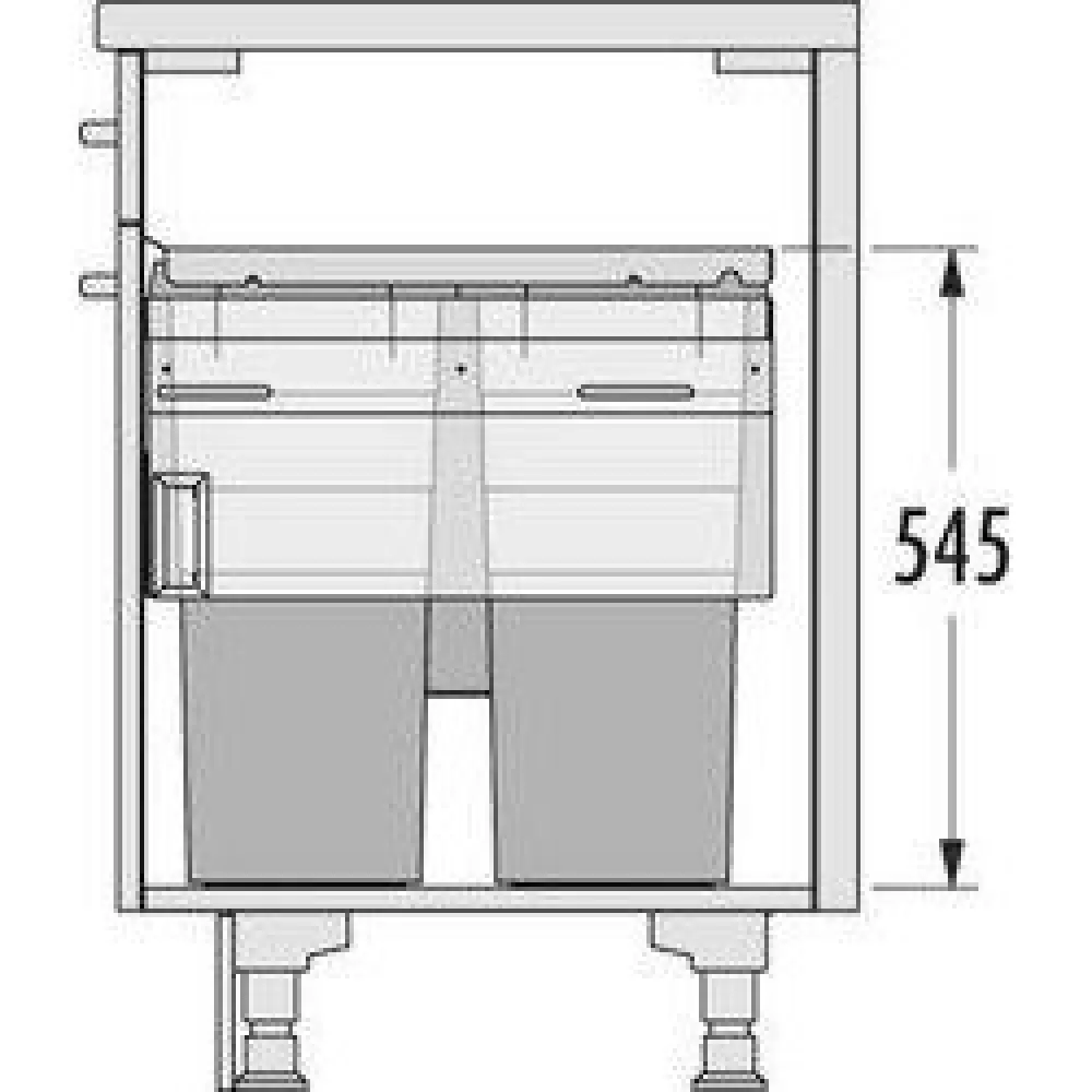Clearance Jätevaunu EURO CARGO 60cm 2x38 + 1x12 + 1x2,5 l Jätejärjestelmät