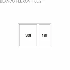 Jäteyksikkö Flexon II 60/2*Blanco Best