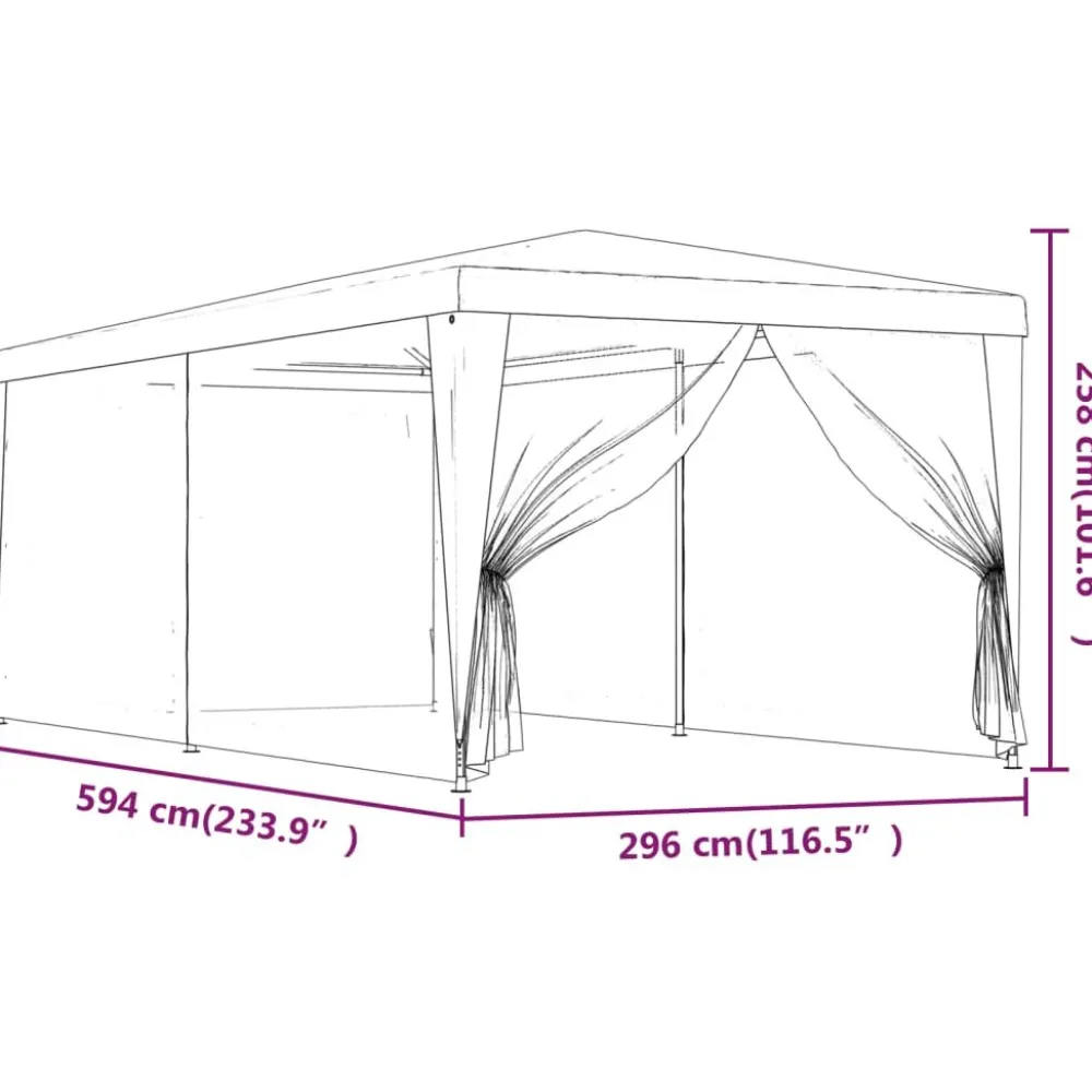 New Juhlateltta verkkosivuseinillä, HDPE, eri kokoja ja värejä (02196) Paviljongit|Paviljongit