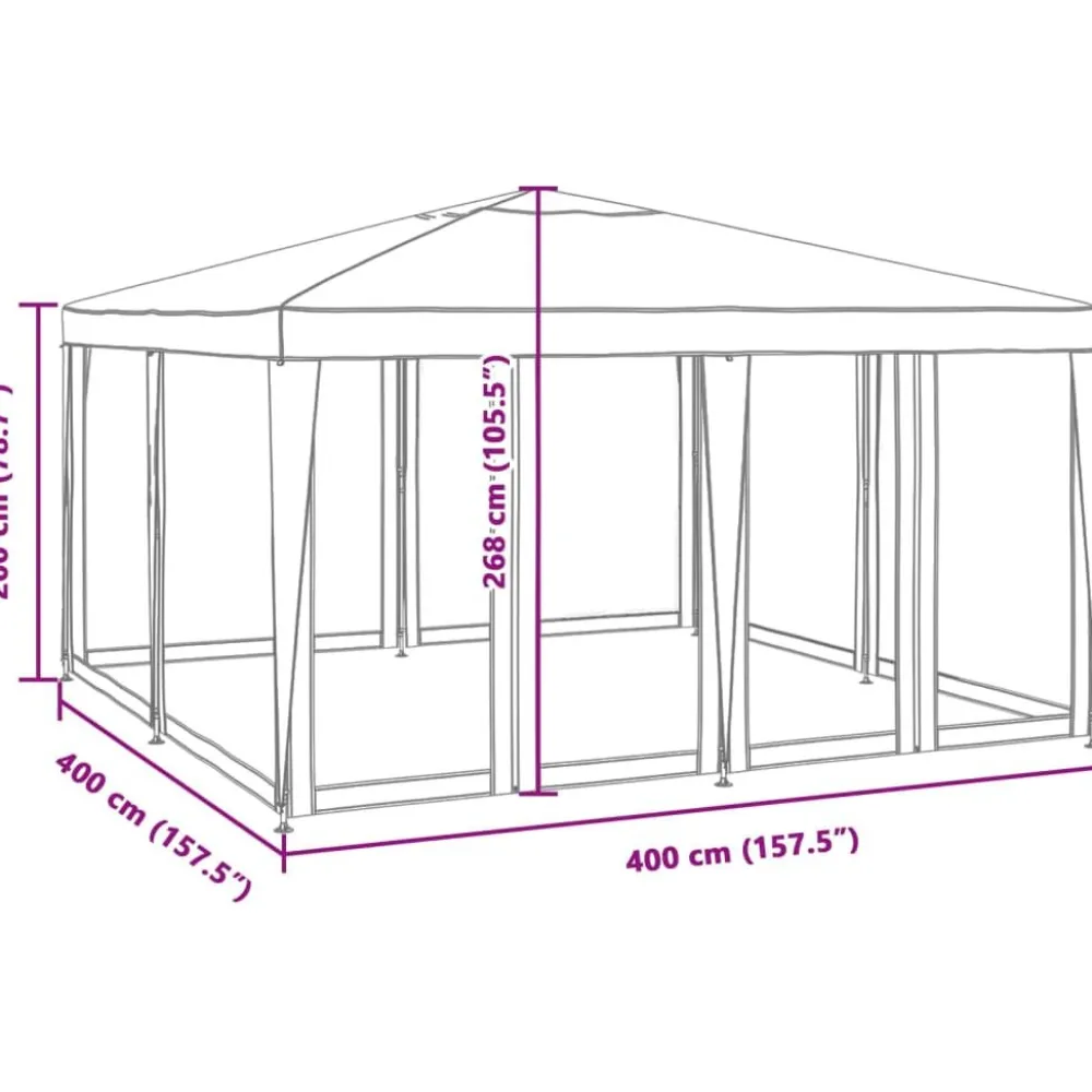 New Juhlateltta verkkosivuseinillä, HDPE, eri kokoja ja värejä (02196) Paviljongit|Paviljongit
