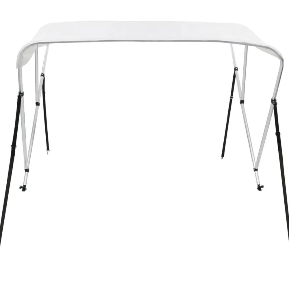 New 3-kaarinen bimini-kate, valkoinen, 183x140x137 cm Veneily