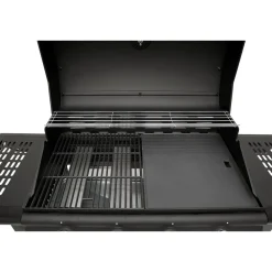 Kaasugrilli Barbeque, 4 poltinta, puutaso, musta*Dose Clearance