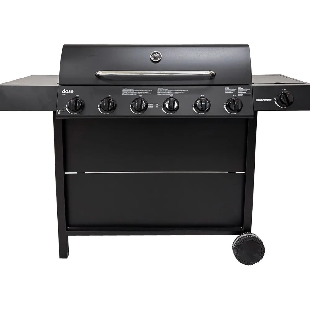 Kaasugrilli Barbeque 10141, 6 poltinta, sivukeitin, musta*Dose Sale