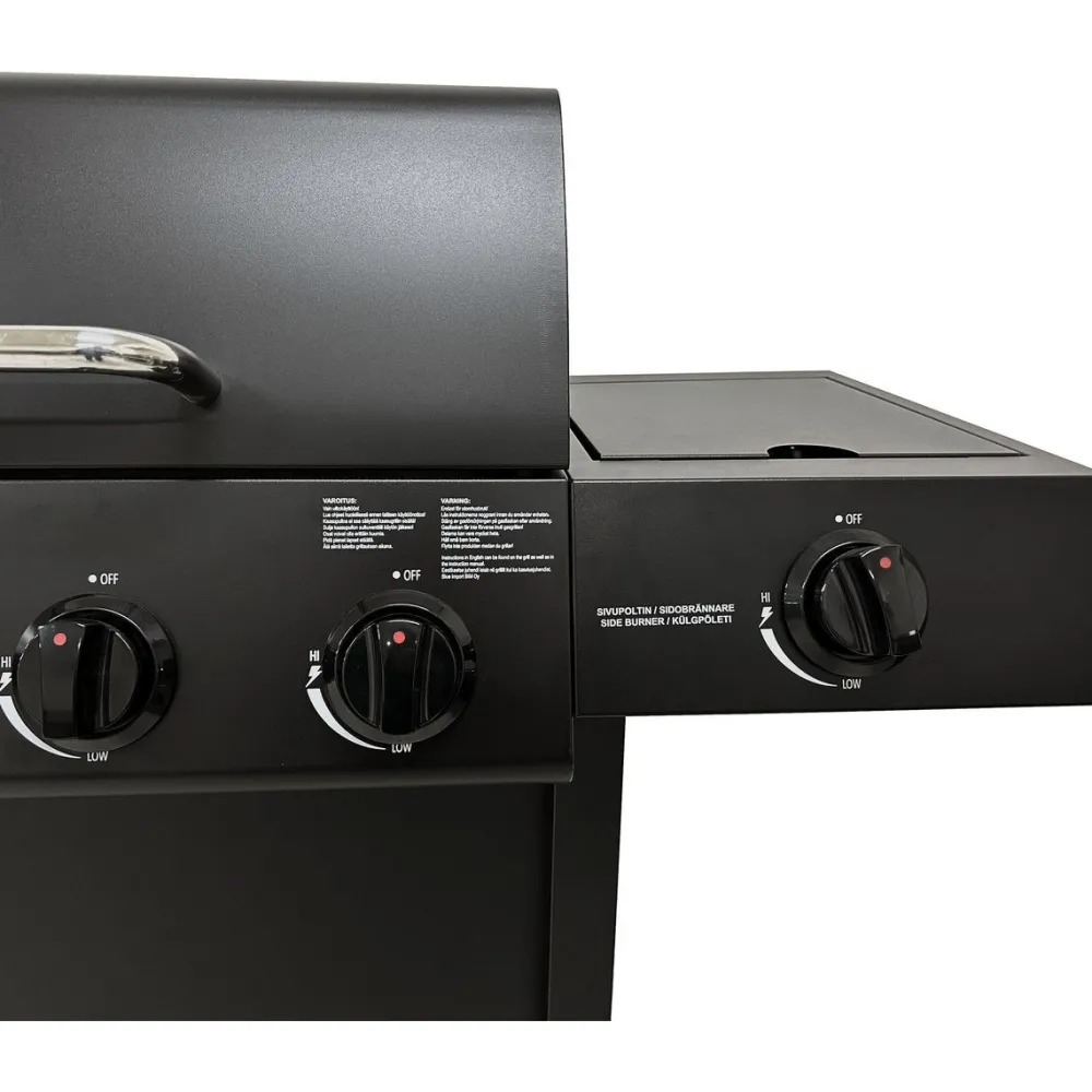 Kaasugrilli Barbeque 10141, 6 poltinta, sivukeitin, musta*Dose Sale