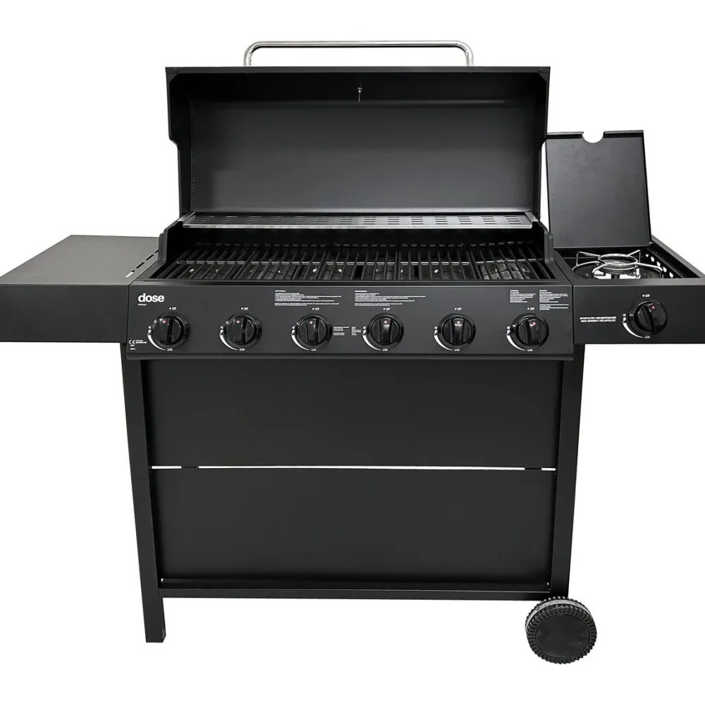 Kaasugrilli Barbeque 10141, 6 poltinta, sivukeitin, musta*Dose Sale