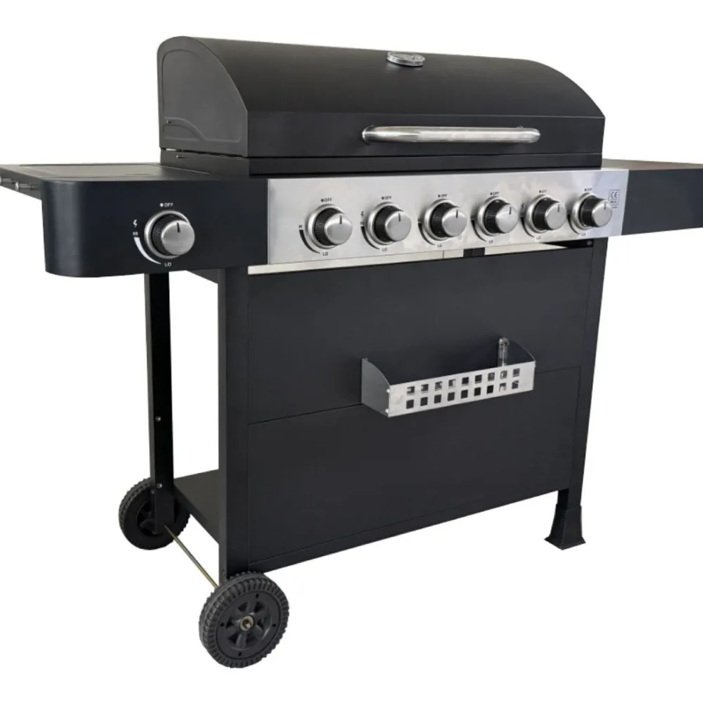 New Kaasugrilli Roaster 6.1, 6 poltinta, sivukeitin ja lämpöhylly Kaasugrillit