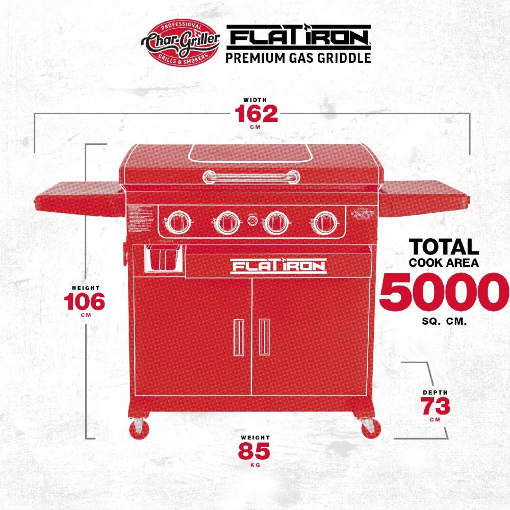 Hot Kaasugrilli/parilagrilli Char-Griller Flat Iron Premium, 4 poltinta Kaasugrillit